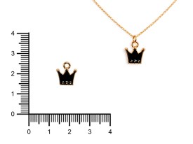 Dije Esmaltado Coronas Negras Doradas